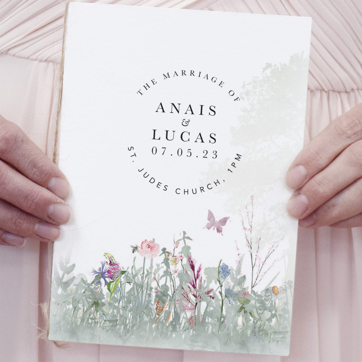 8 PAGE 'Secret Garden' Wedding Order of Service Booklet