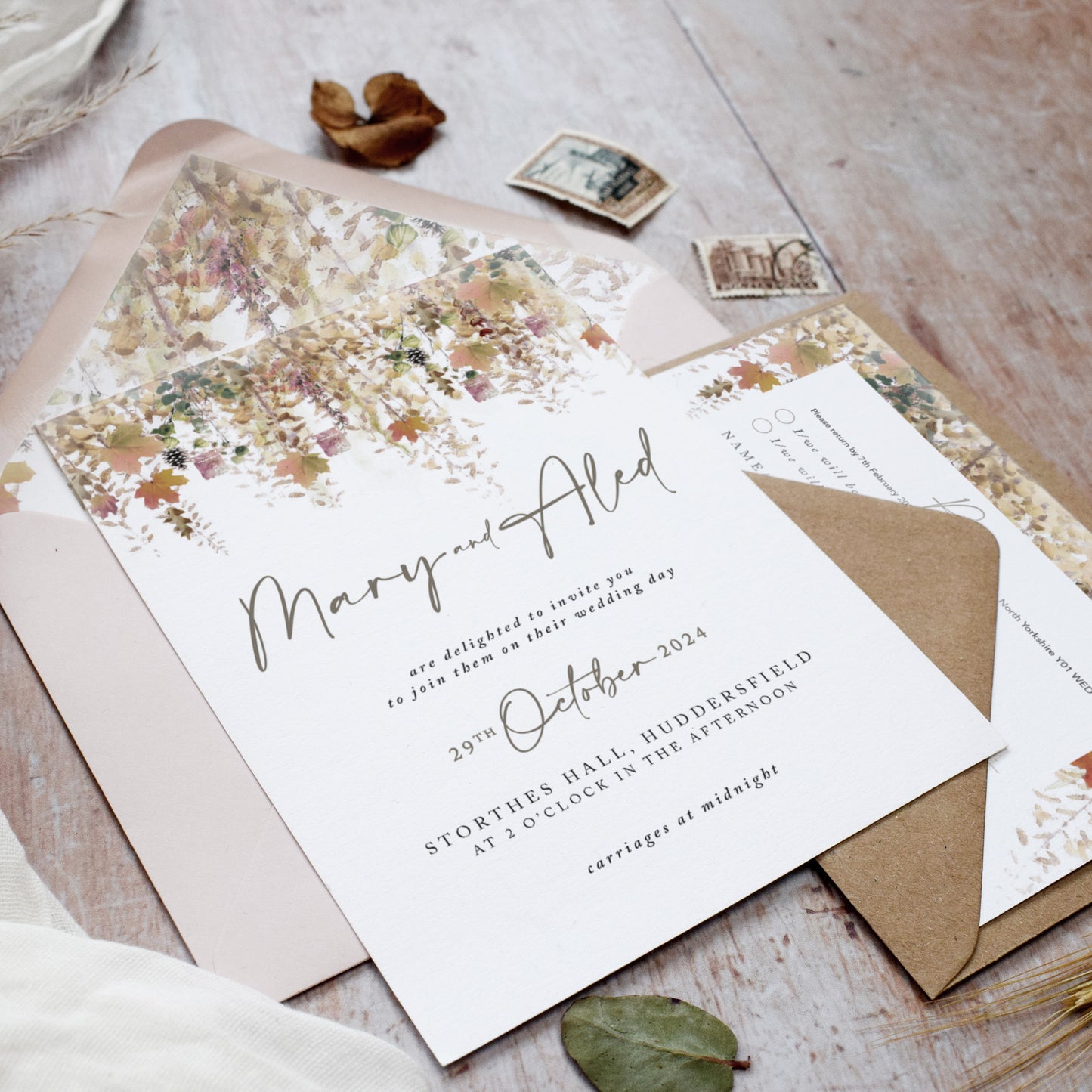 Whimsical Autumn Wedding Invitation