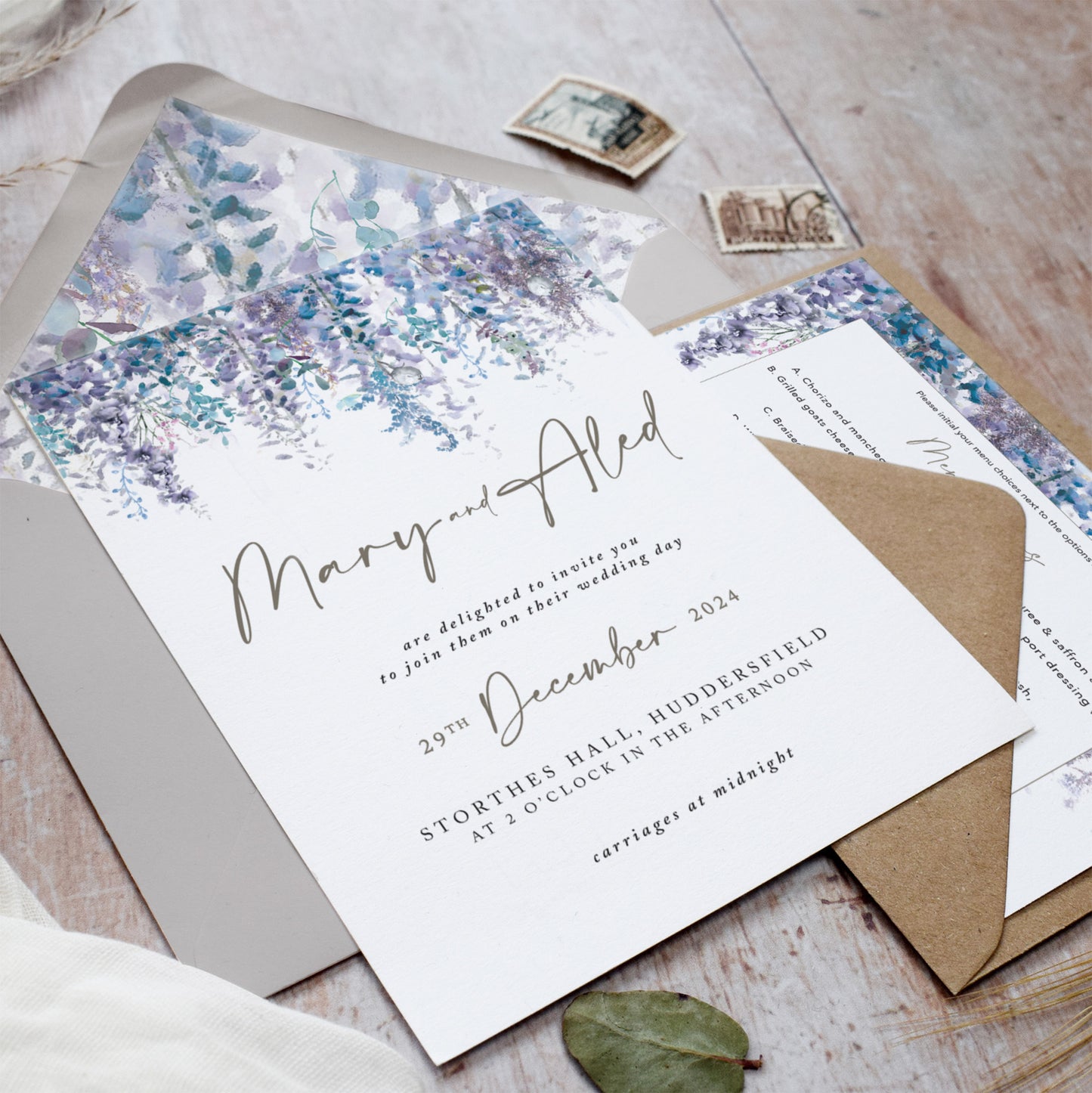Whimsical Winter Flat Wedding Invitation