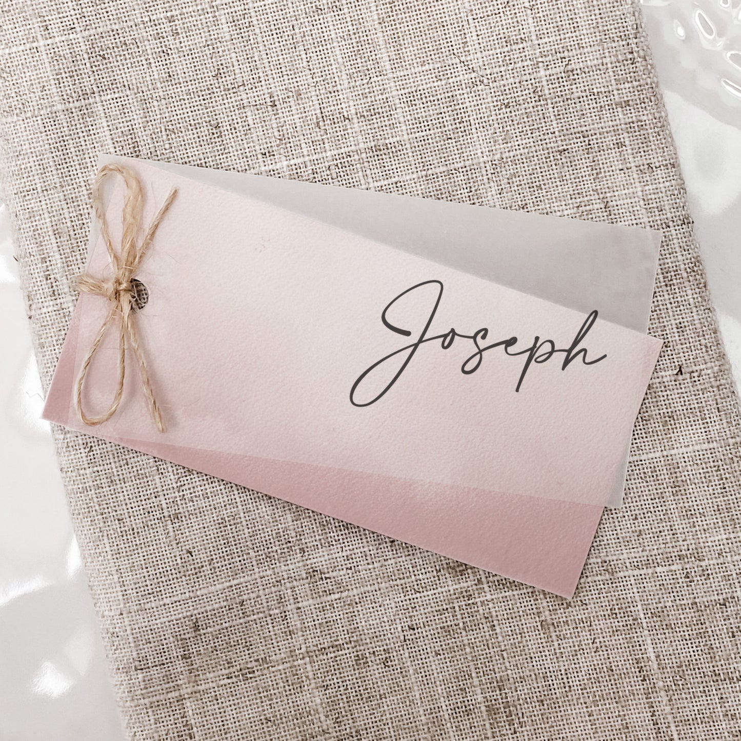 Dusky Pink Vellum Place Card