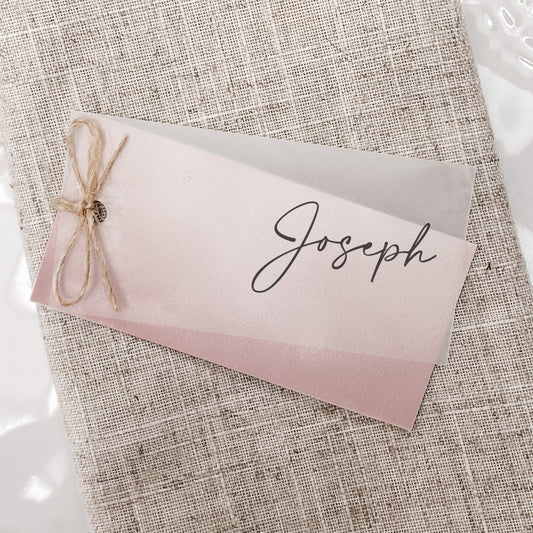 Dusky Pink Vellum Place Card