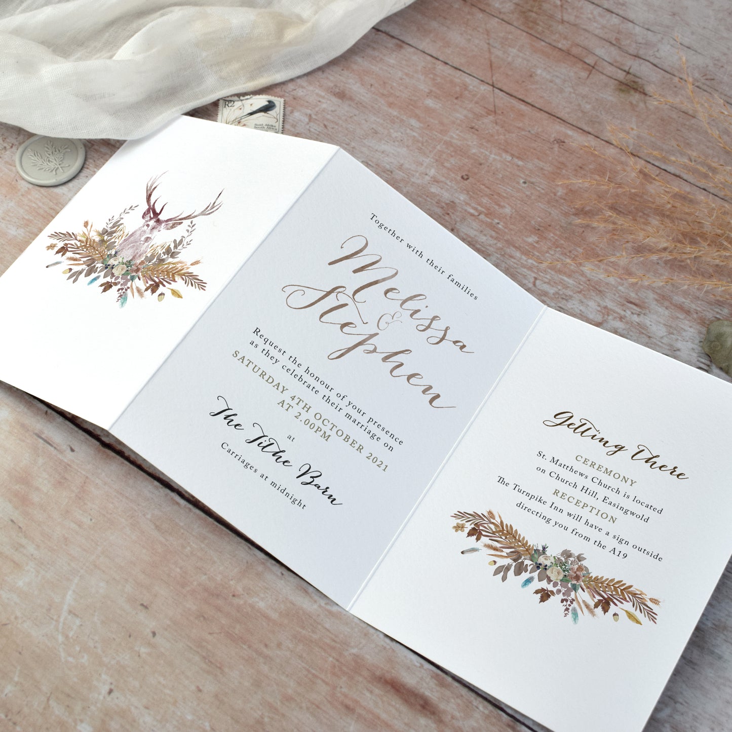 wedding invitations for an autumn wedding