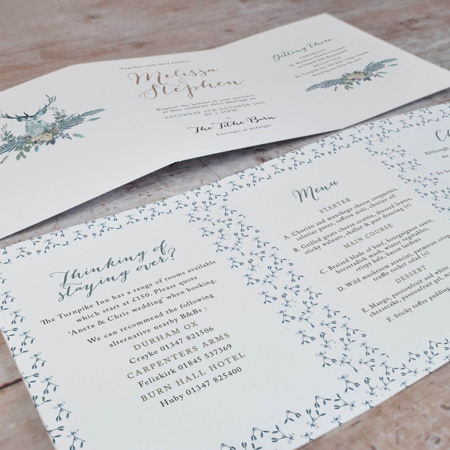 Highland Winter 3 Fold Concertina Wedding Invitation