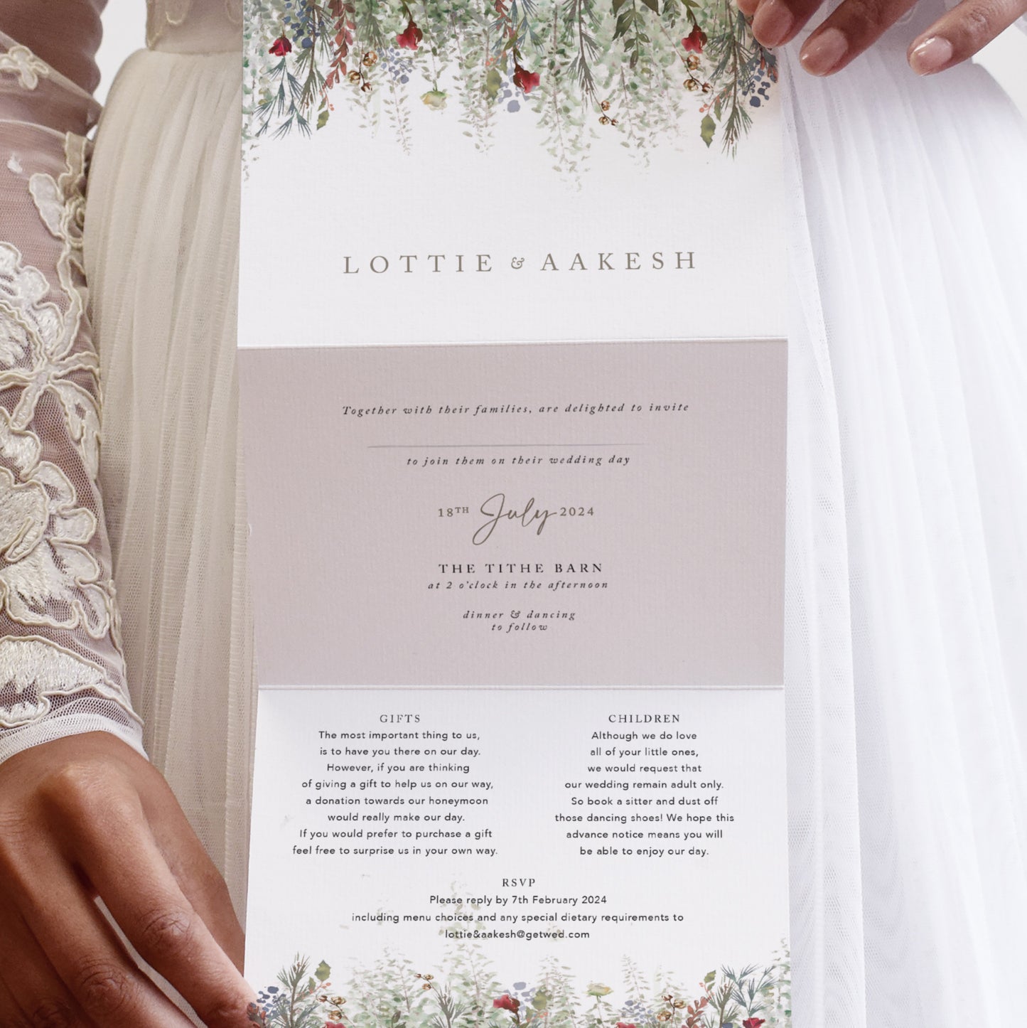 Christmas wedding invitations