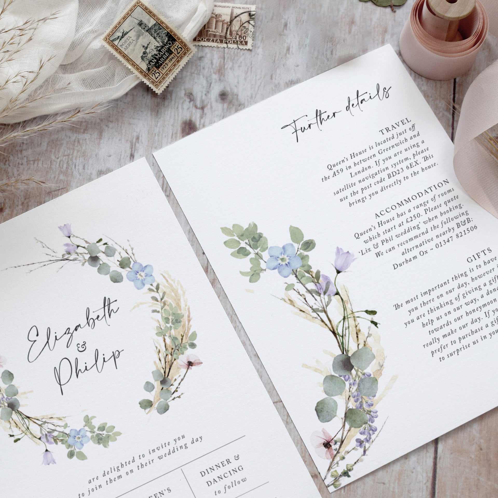 wildflower wedding invitations