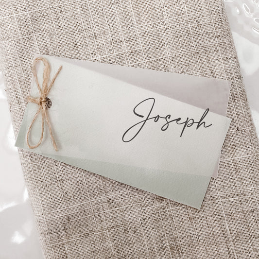 Sage Green Vellum Place Card