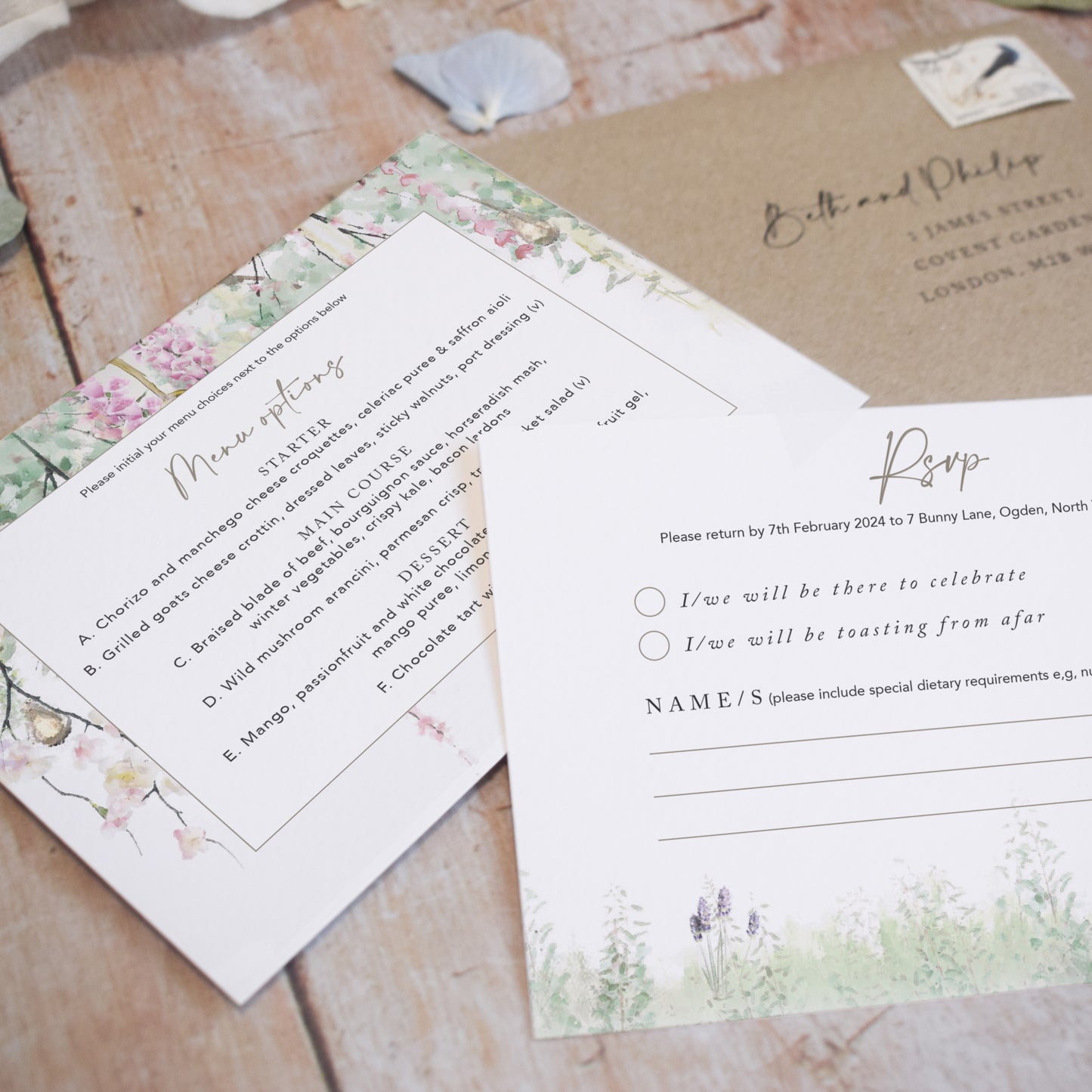 Whimsical Spring 3 Fold Wedding Invitation