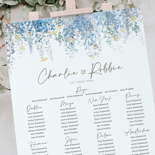 Destination wedding table plan