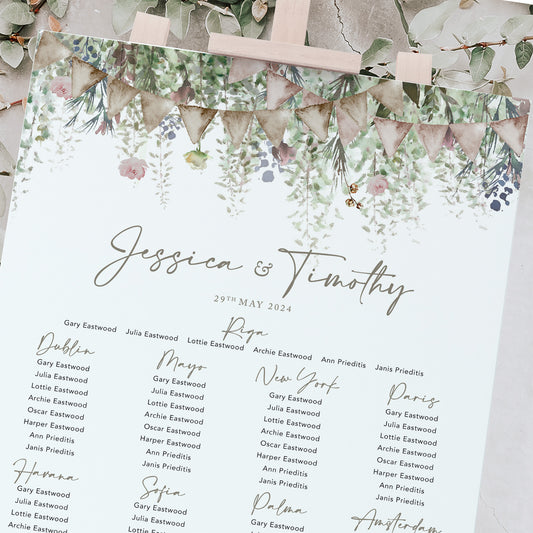 Wedding Table Plan for a barn wedding