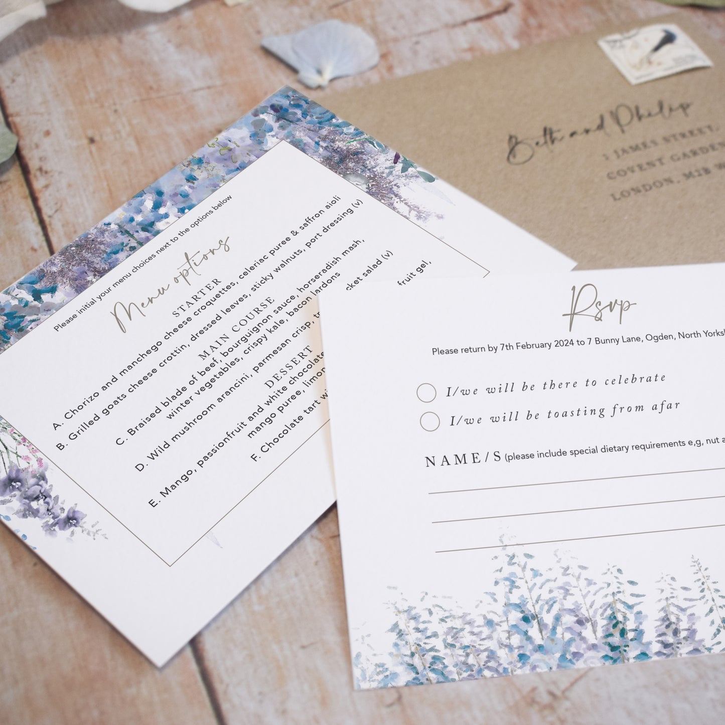 Whimsical Winter 3 Fold Concertina Wedding Invitation