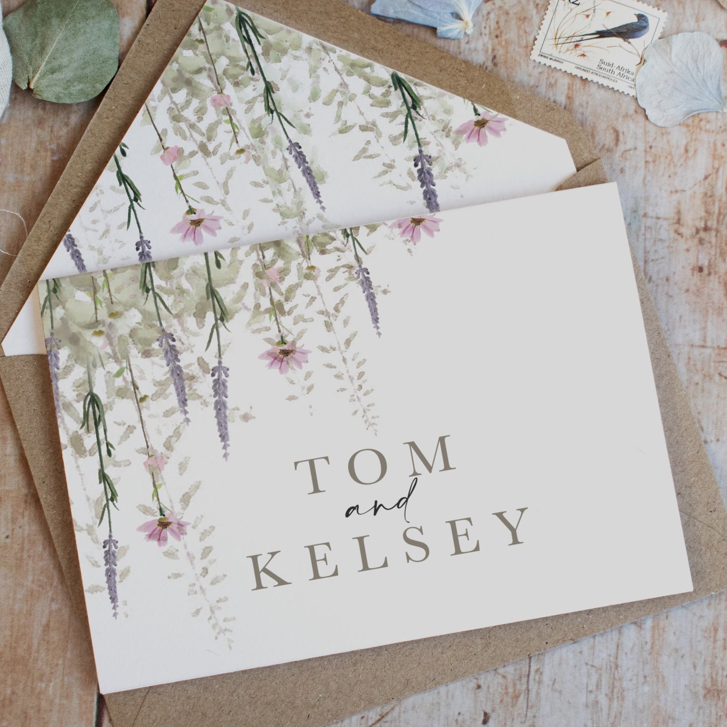 Whisper 4 Fold Concertina Wedding Invitation