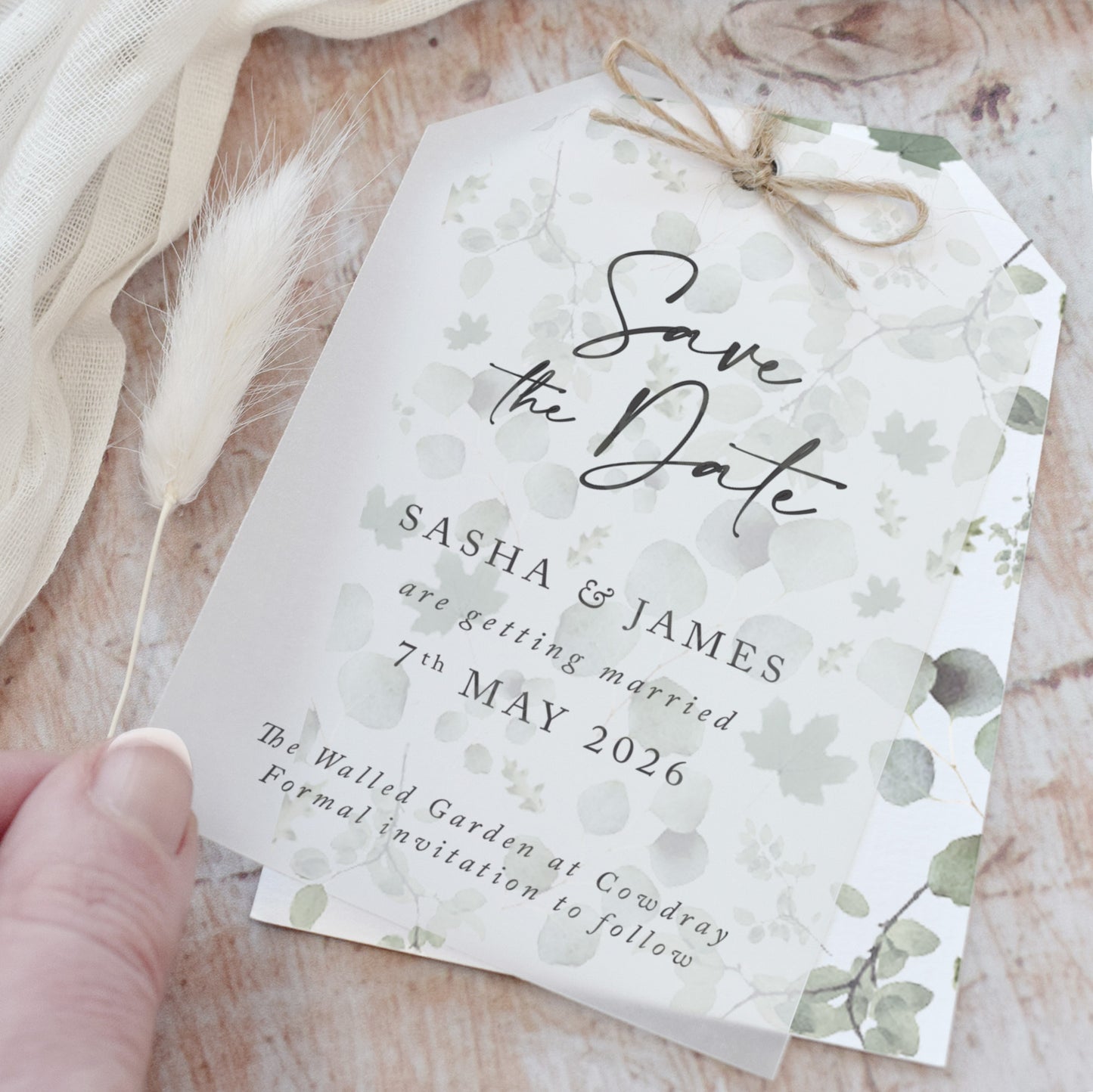 Willow Vellum Wedding Save the Date Cards