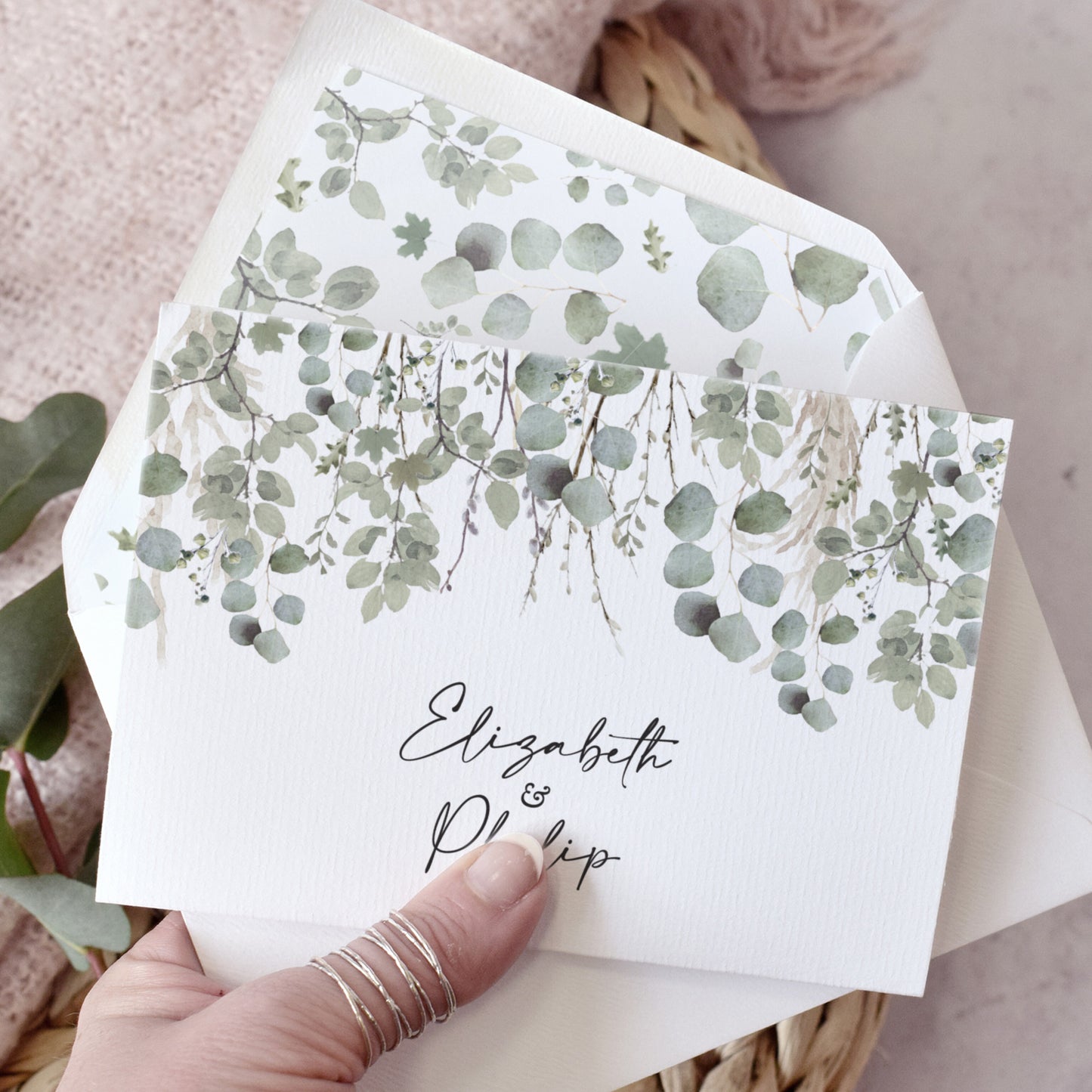 Willow 3 fold Concertina Wedding Invitation