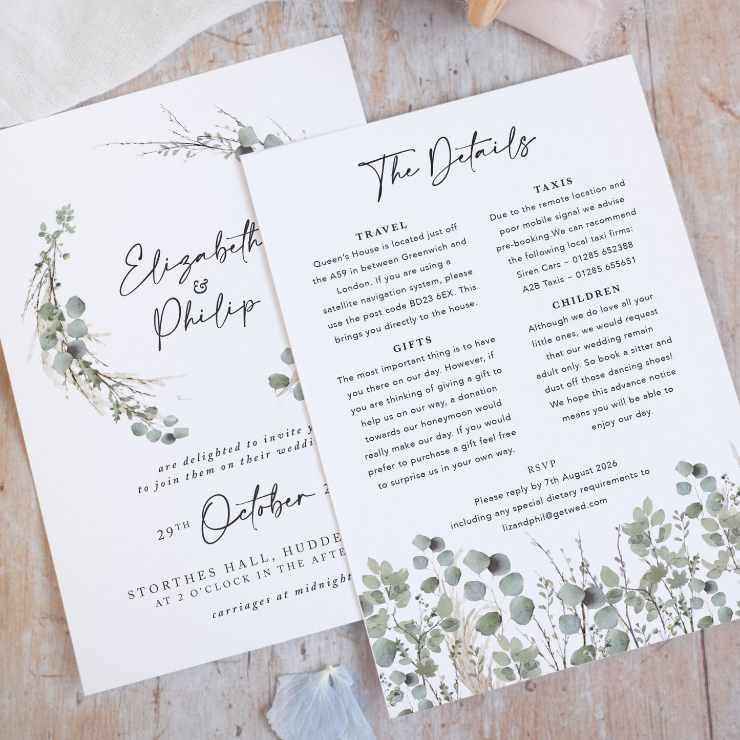 Willow Wreath Wedding Invitation