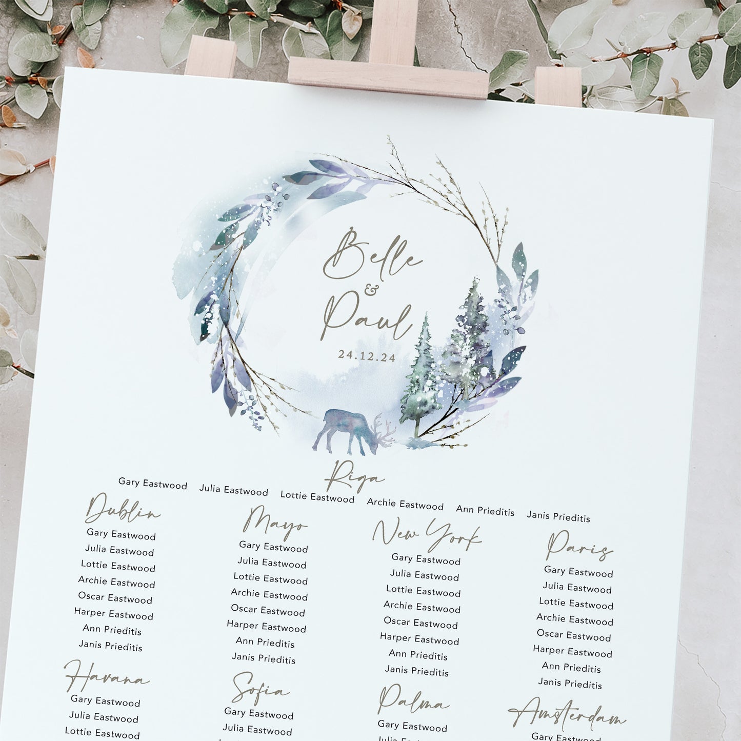 winter wedding seating plan