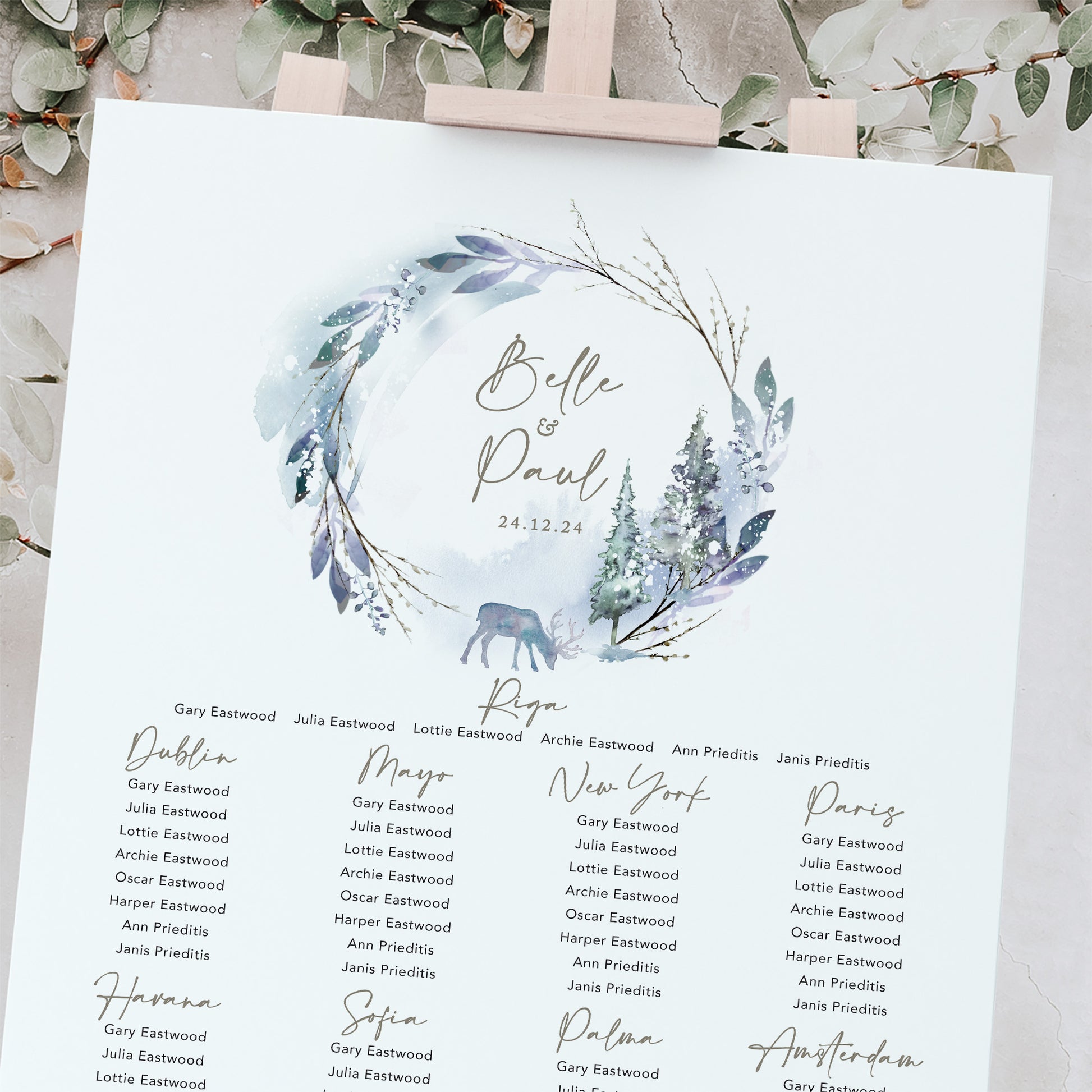 winter wedding seating plan