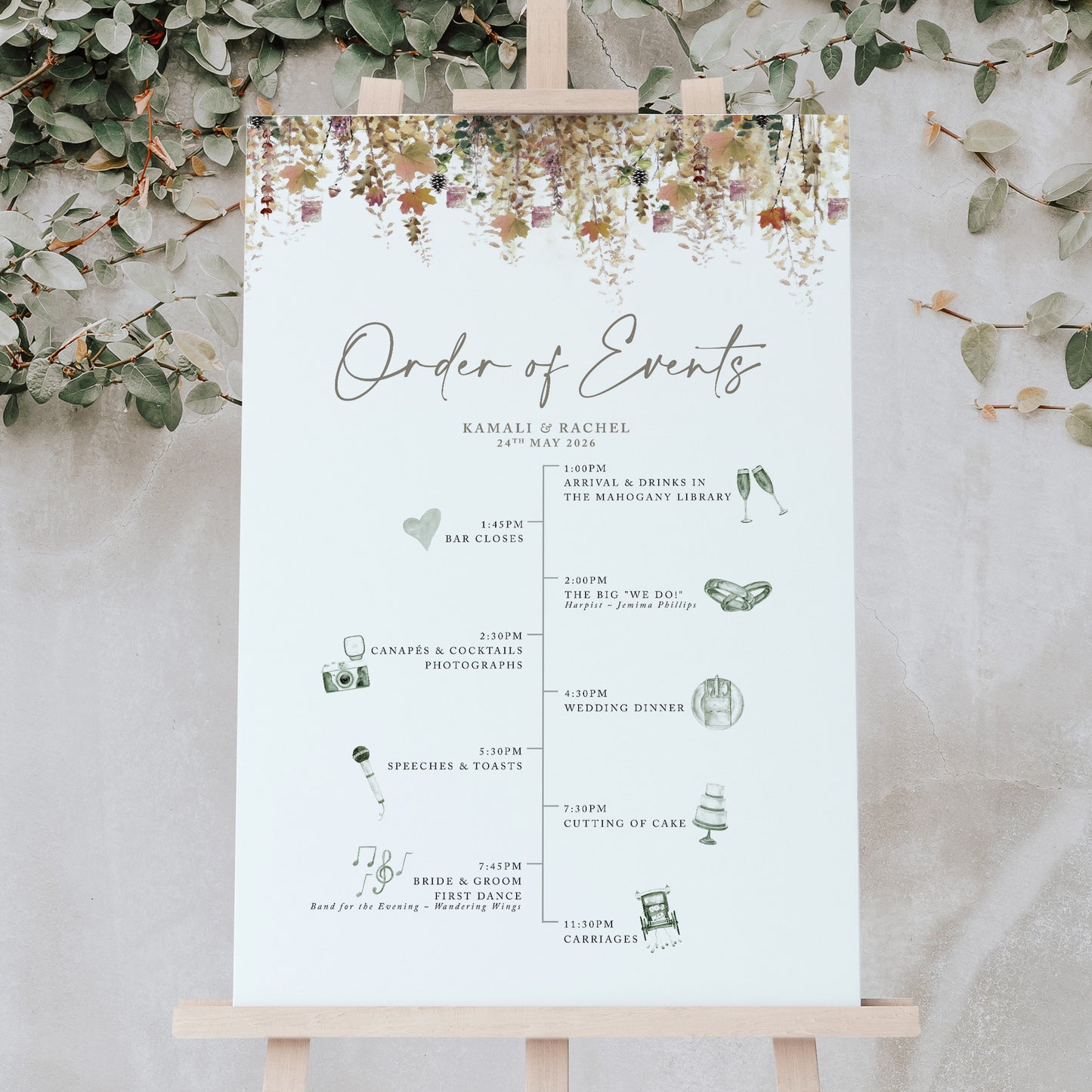 Whimsical Autumn Order of the Day Sign