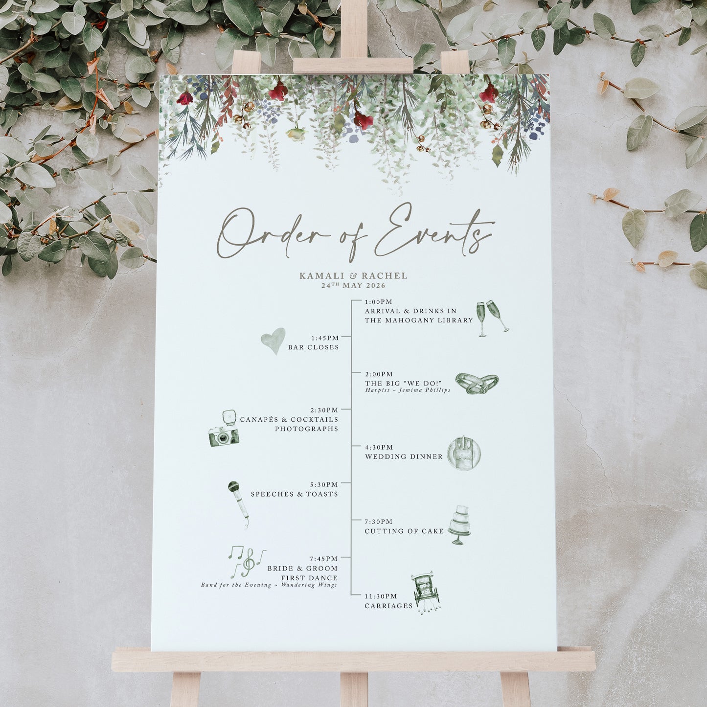 Whimsical Noel Order of the Day Sign