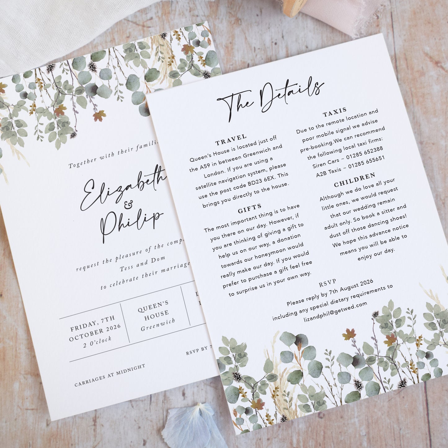 Autumn Willow Wedding Invitation