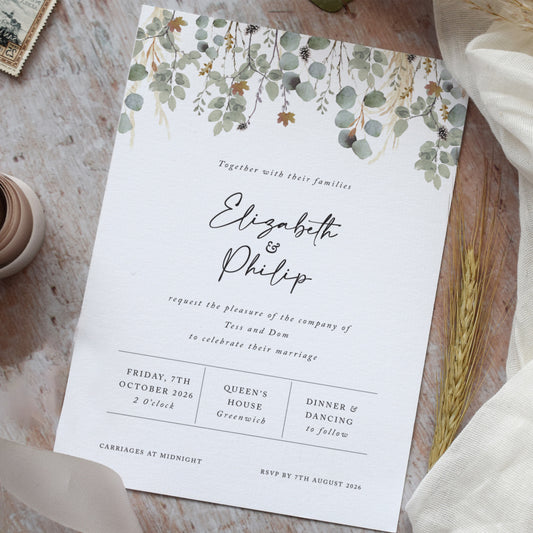 Autumn Willow Wedding Invitation