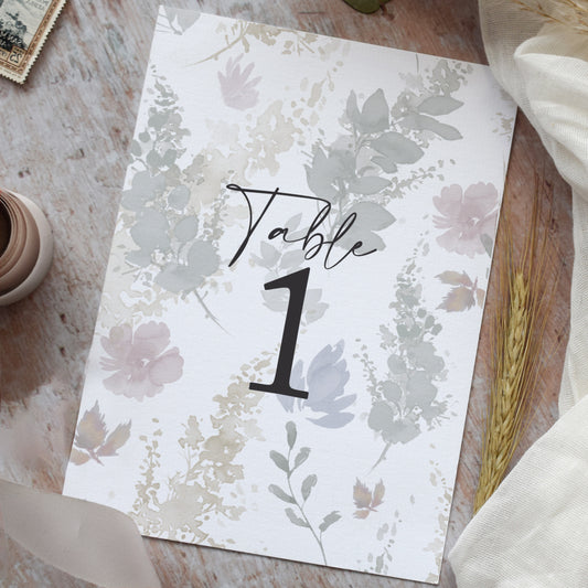 Autumnal Wedding Table Number Cards