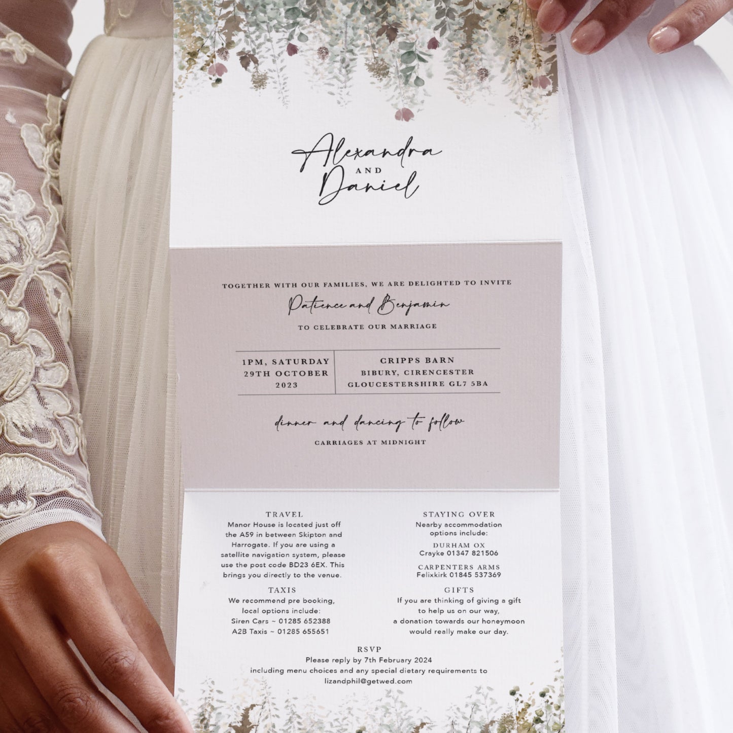Autumn Foliage 3 Fold Concertina Wedding Invitation