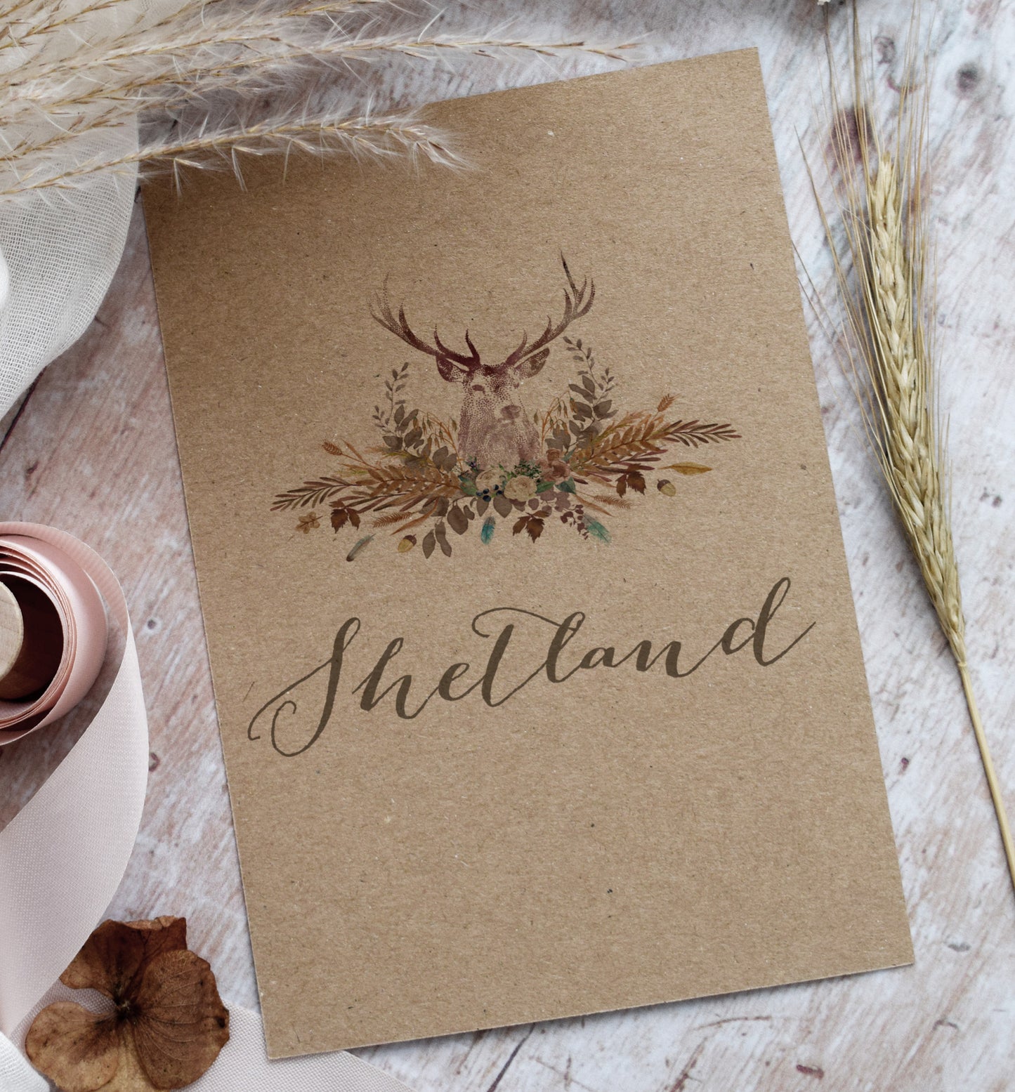 Highland Autumn Kraft Table Name Cards