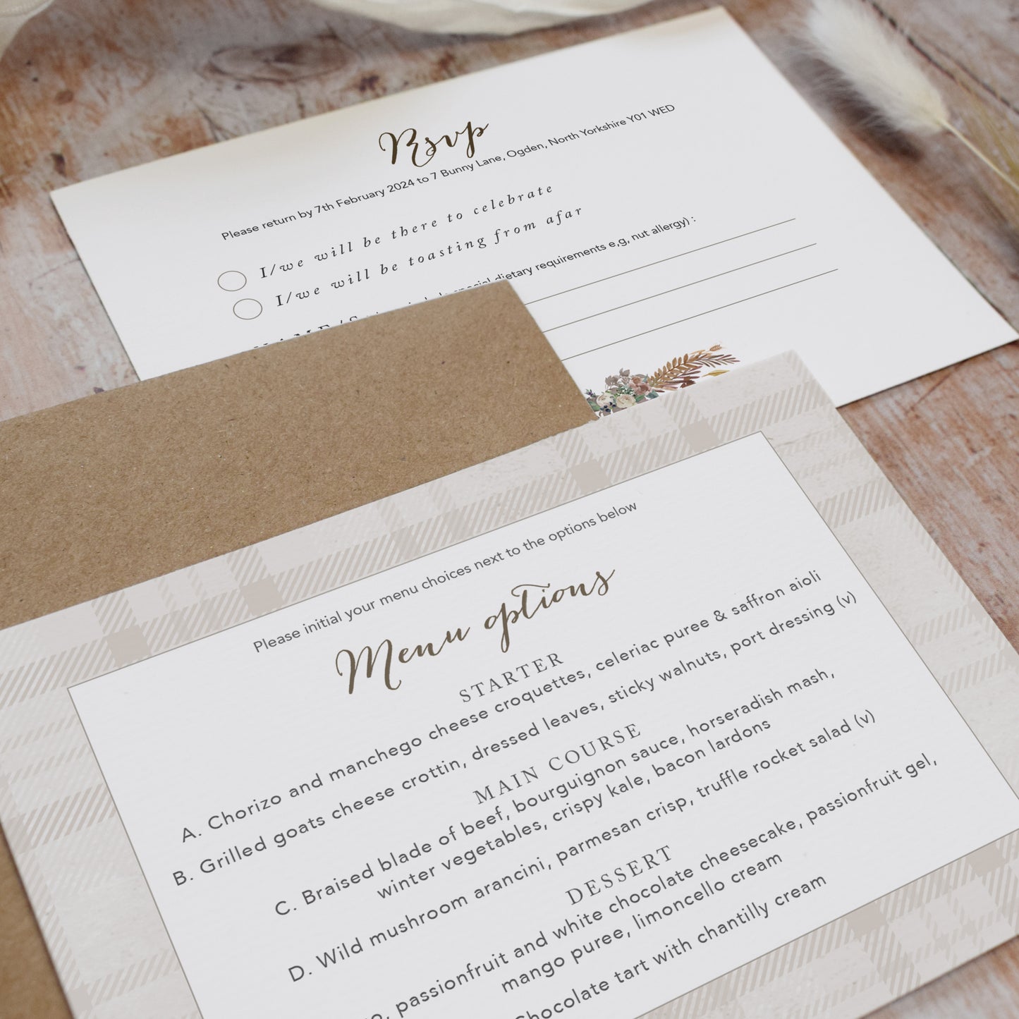 Highland Autumn 3 Fold Concertina Wedding Invitation