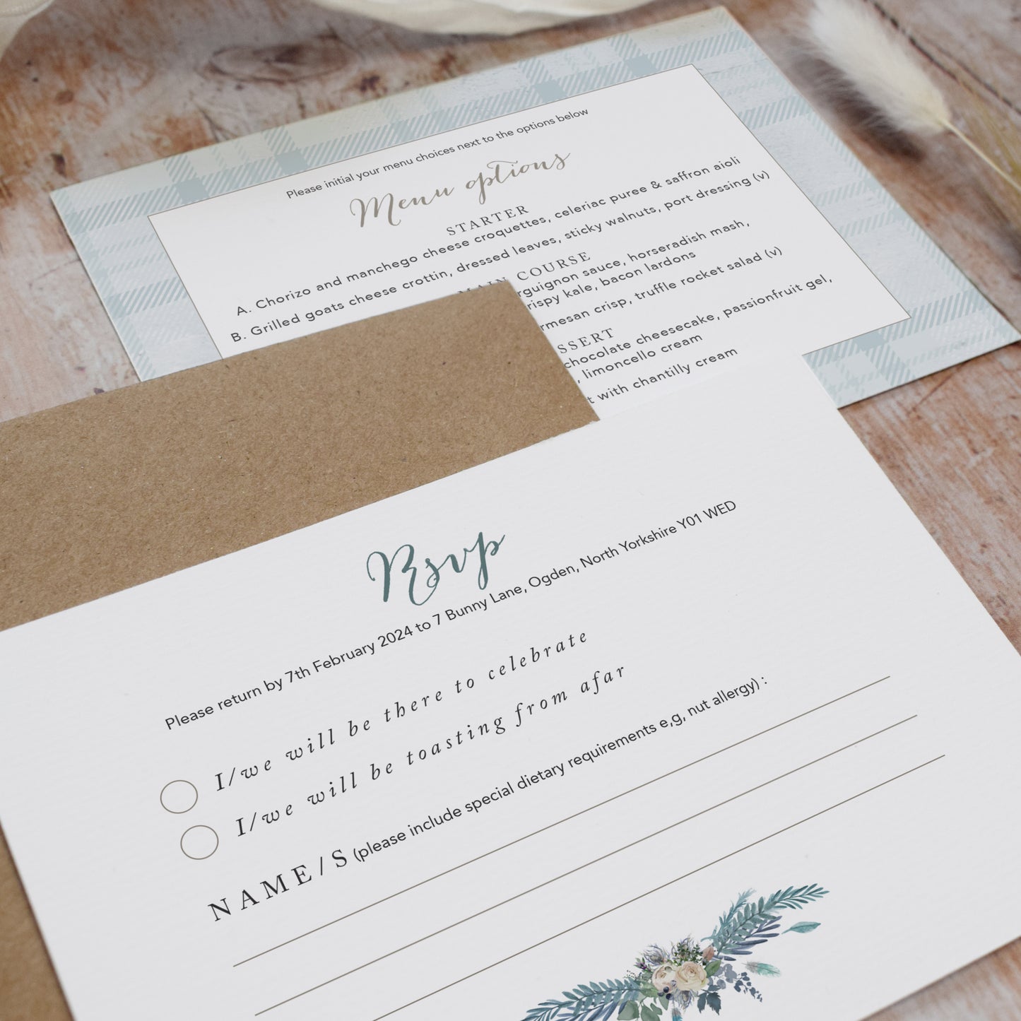 Highland Winter 3 Fold Concertina Wedding Invitation