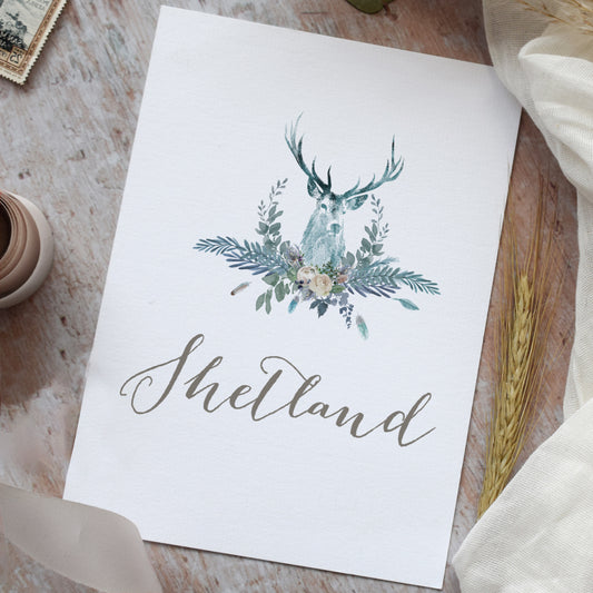 Personalised wedding table name cards for a winter wedding