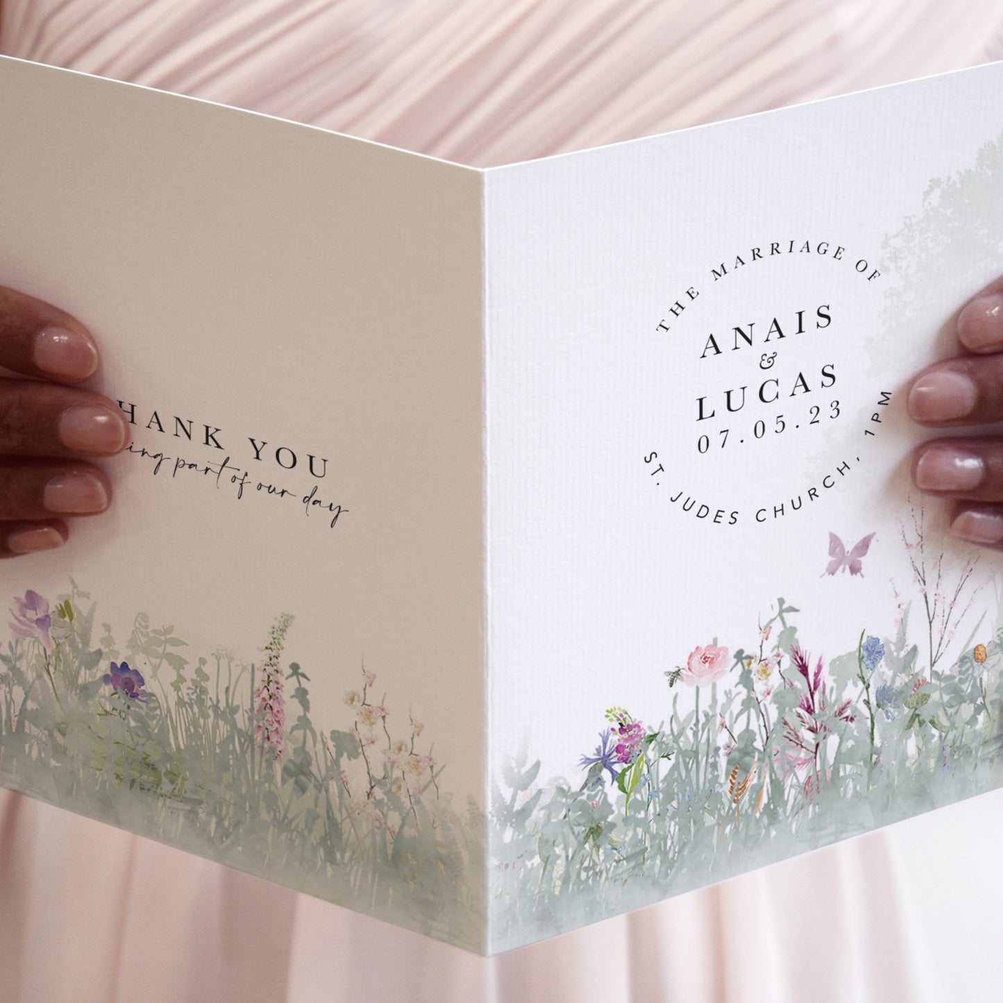 4 PAGE 'Secret Garden' Wedding Order of Service Booklet