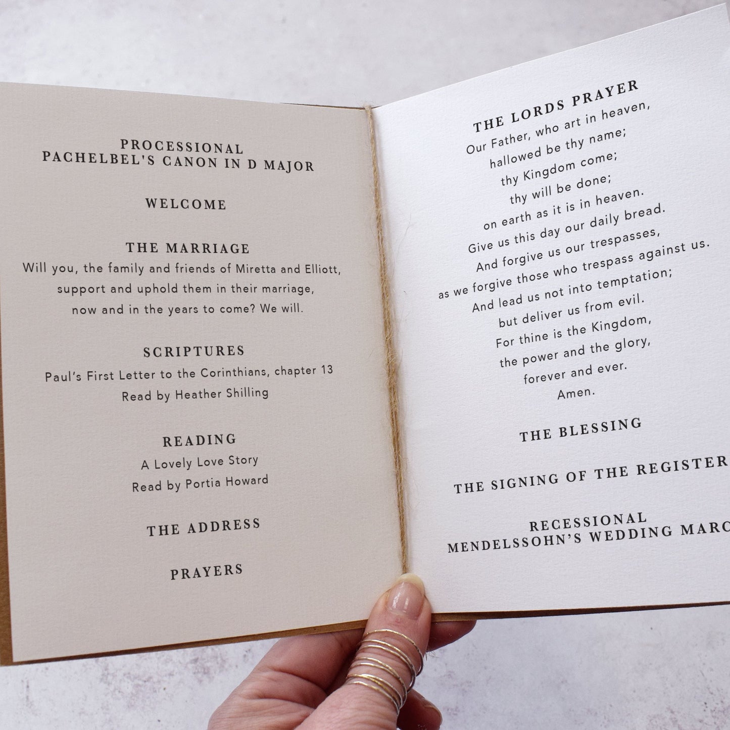 8 PAGE 'Highland Autumn Kraft' Wedding Order of Service Booklet
