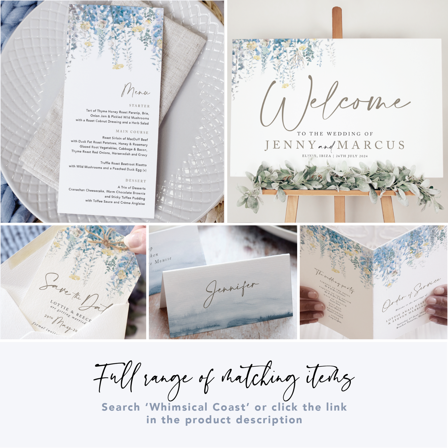 Whimsical Coast Evening Wedding Invitations