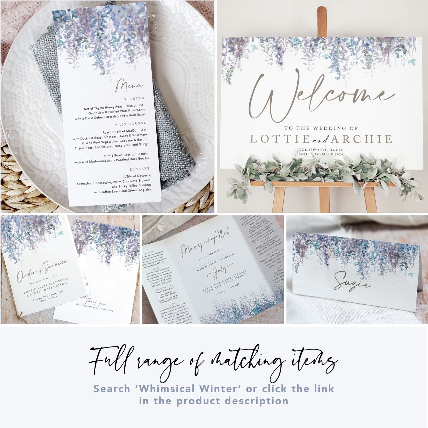 Whimsical Winter Flat Wedding Invitation
