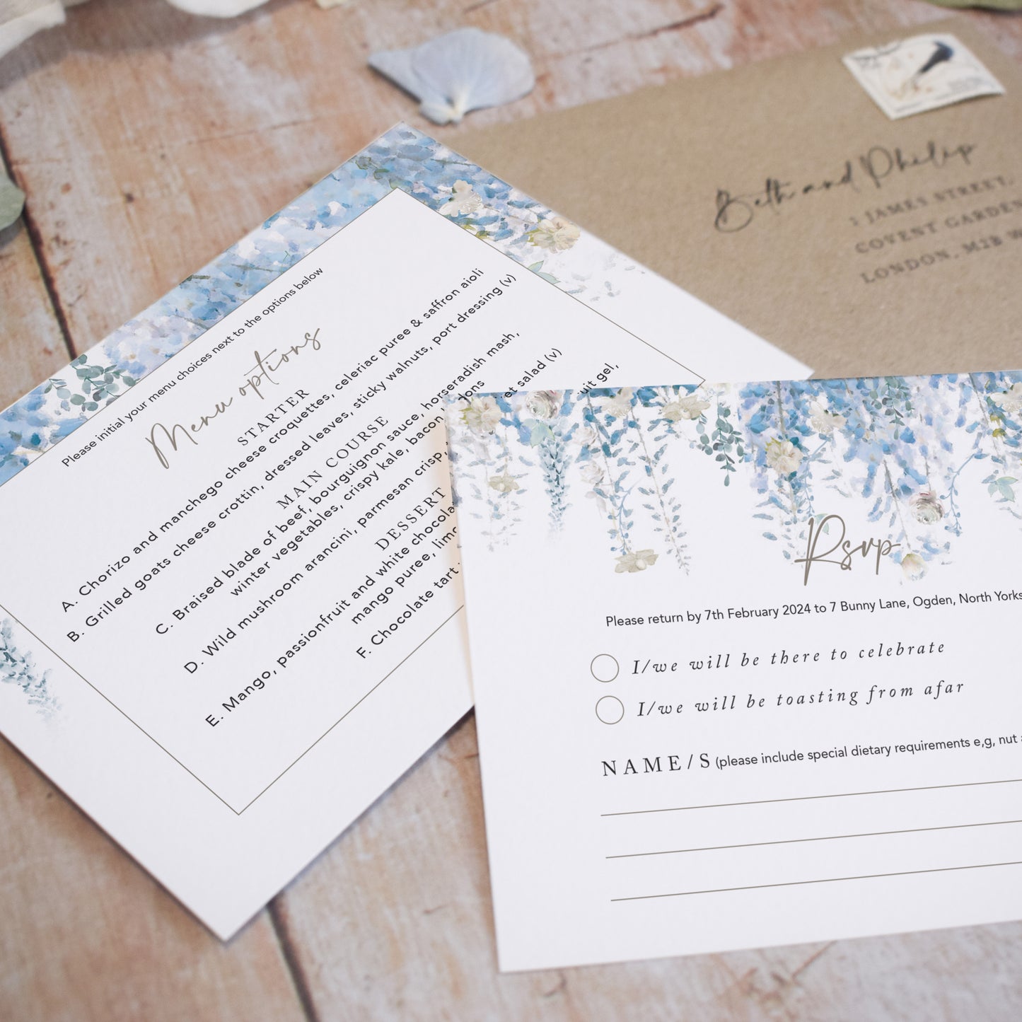 Whimsical Coast 3 Fold Concertina Wedding Invitation