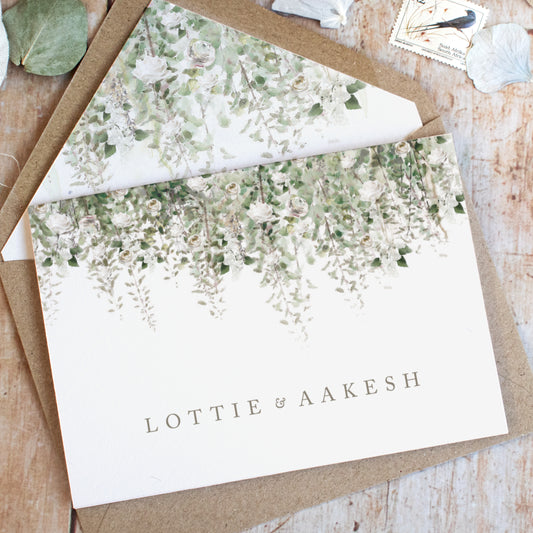 Whimsical Windsor 4 Fold Concertina Wedding Invitation