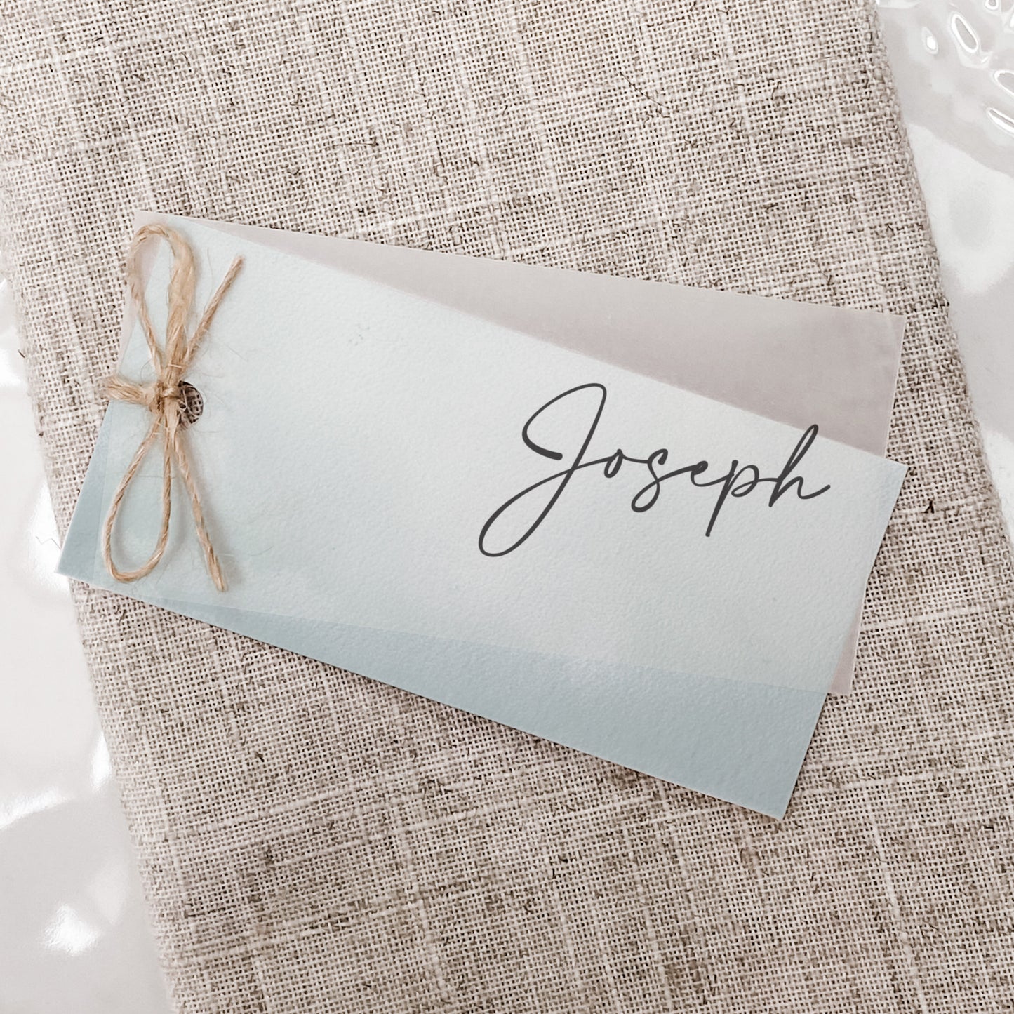 Ocean Blue Vellum Place Card