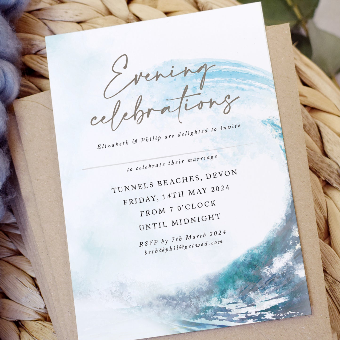 Ocean Road Evening Wedding Invitations