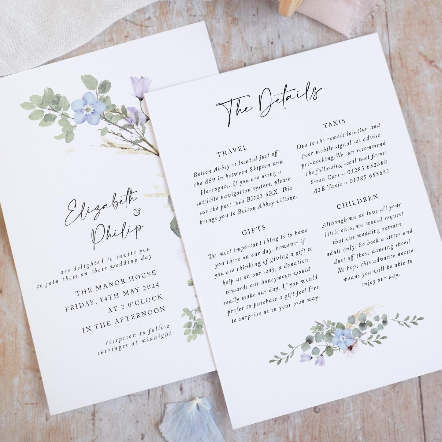 Periwinkle Wedding Invitation