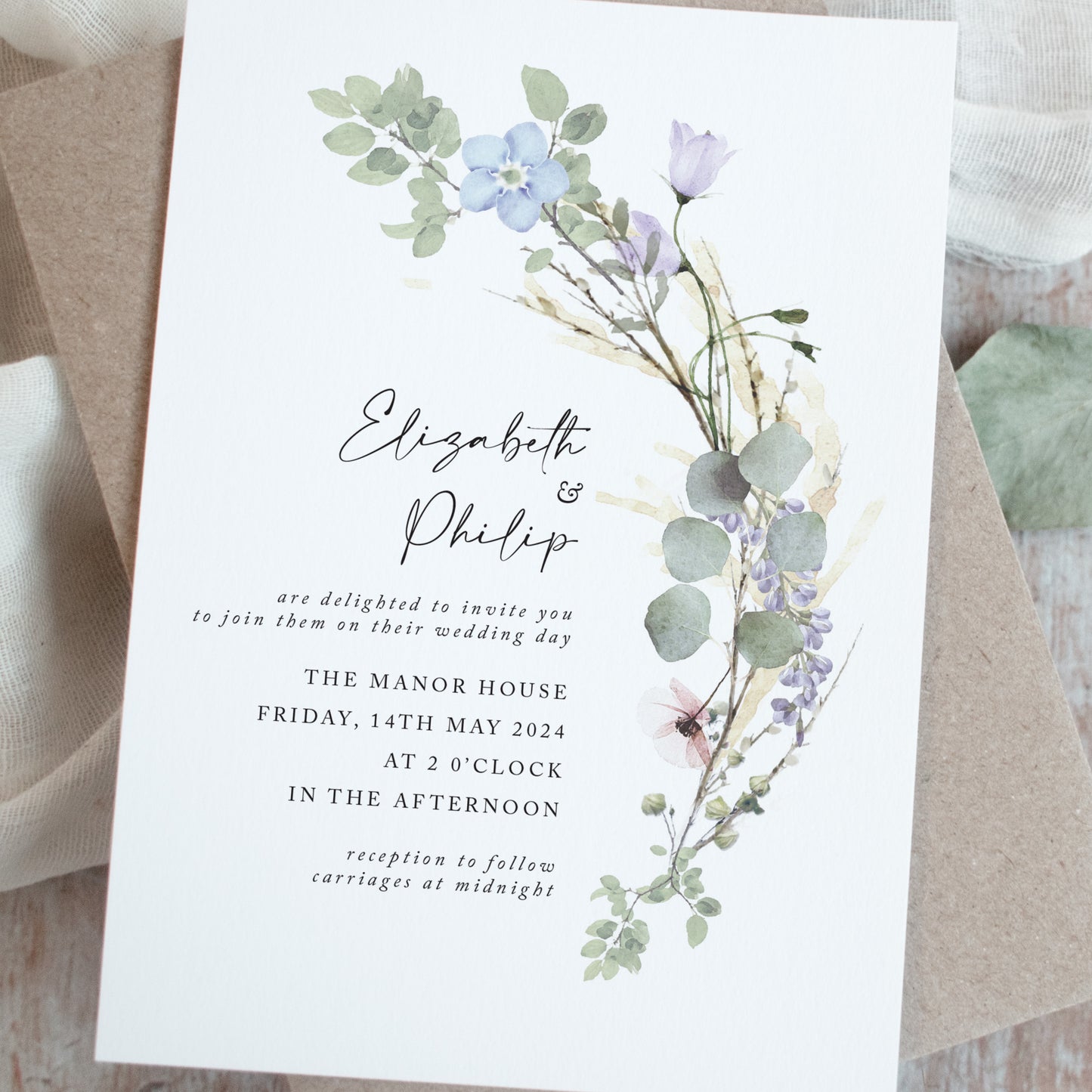 Periwinkle Wedding Invitation