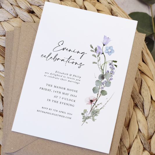 Periwinkle Evening Wedding Invitations