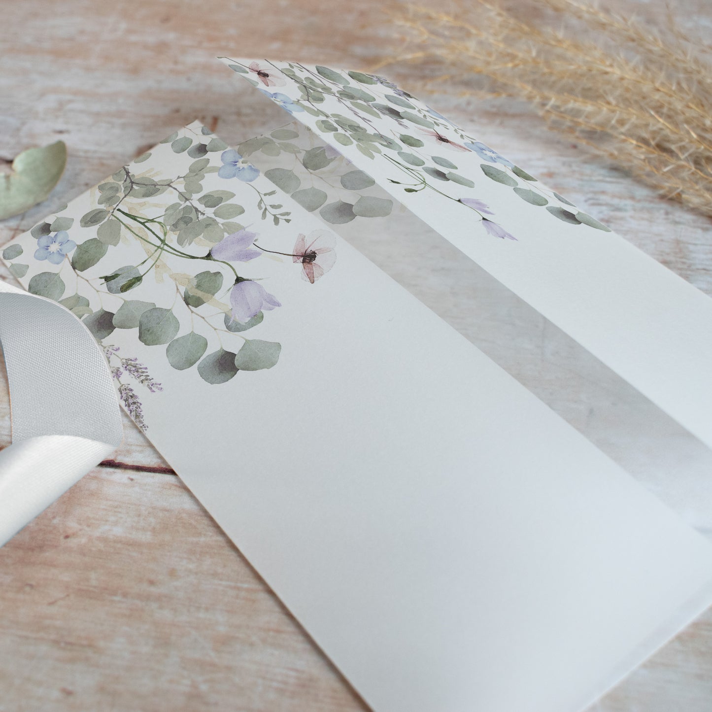 Periwinkle Foliage Vellum Wrap