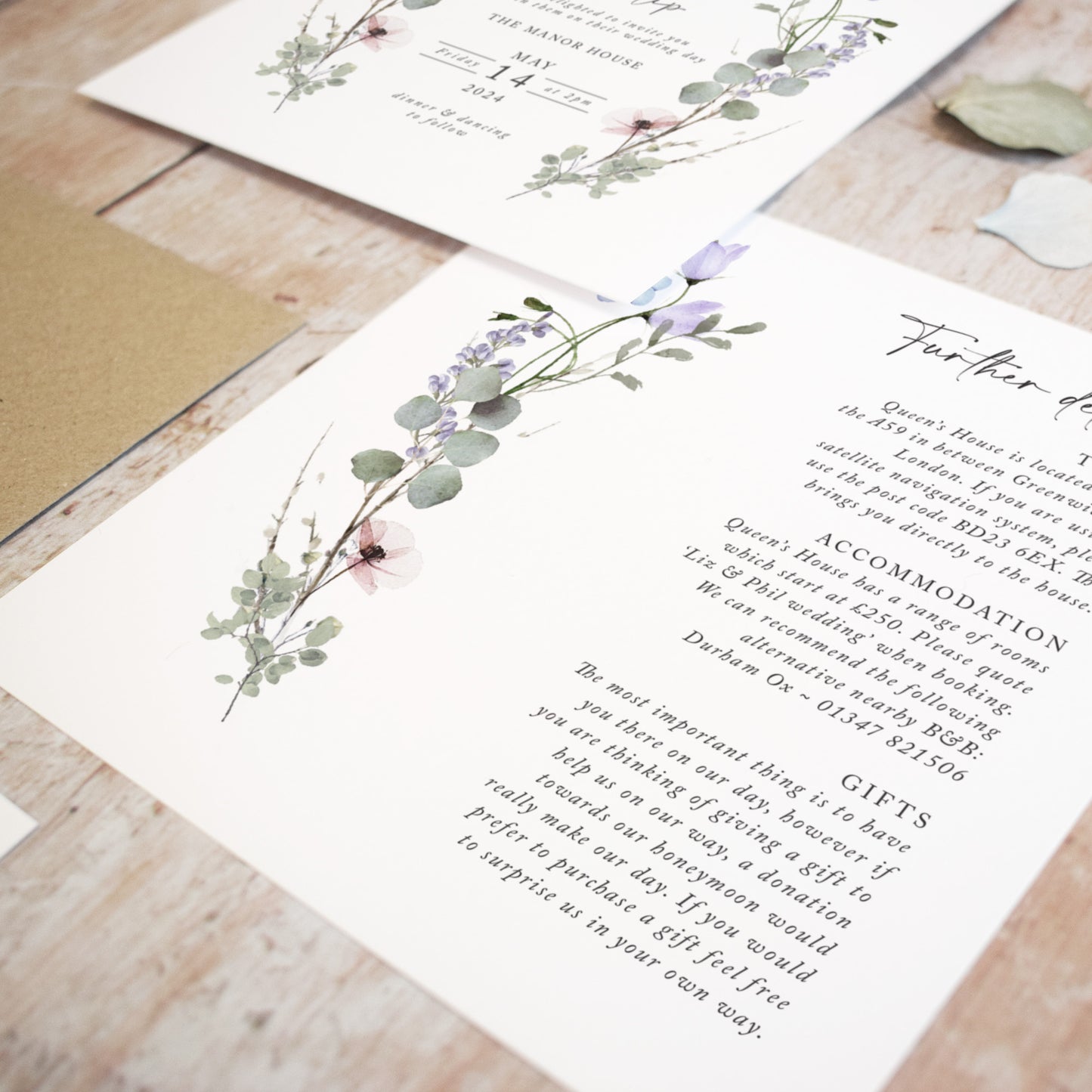 Periwinkle Square Wedding Invitation