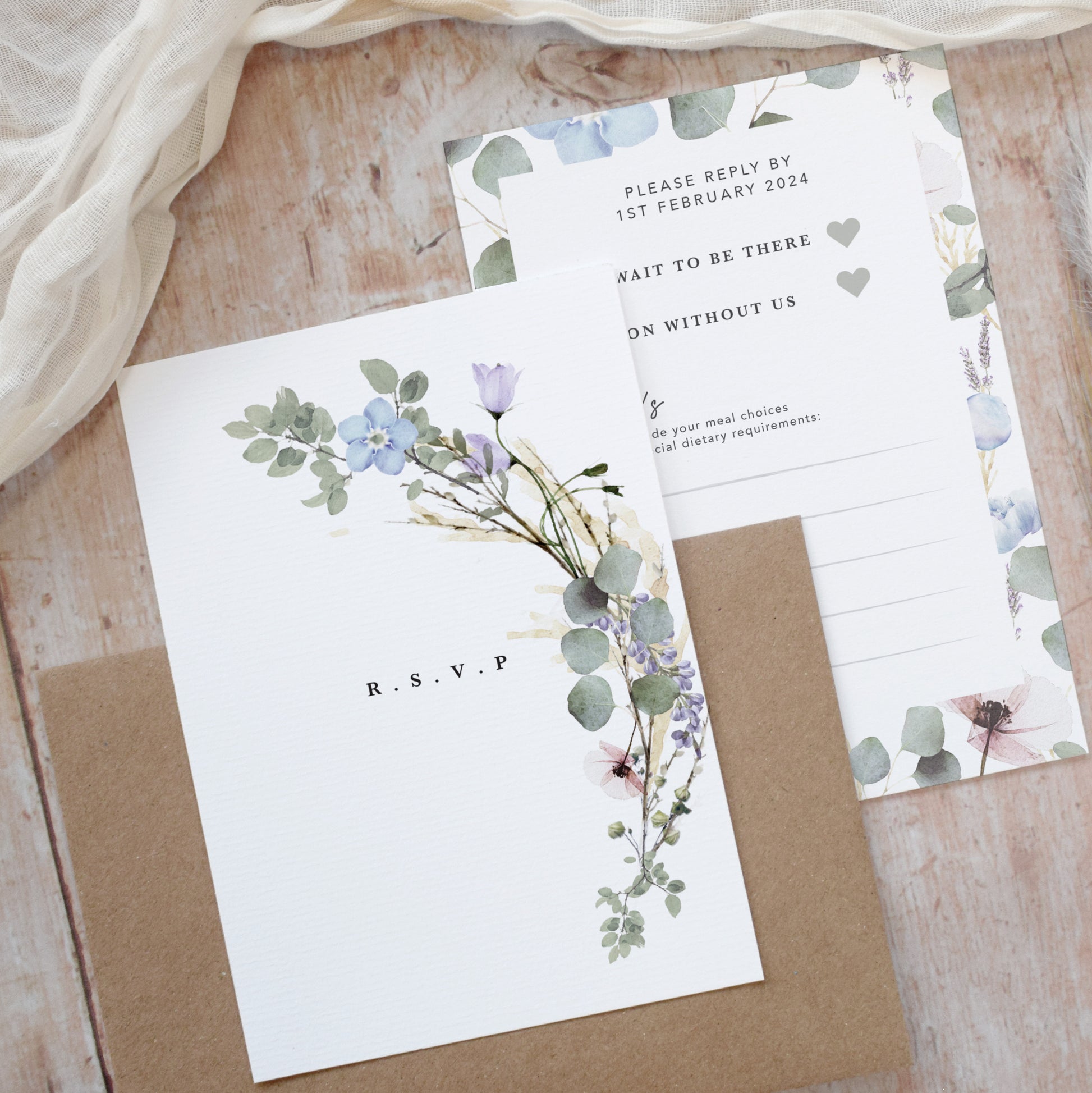 rustic wedding RSVP cards