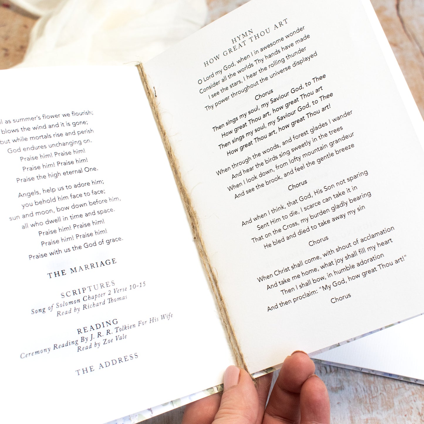 8 PAGE 'Whisper ' Wedding Order of Service Booklet