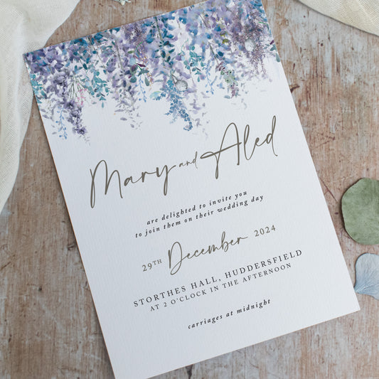 Whimsical Winter Flat Wedding Invitation