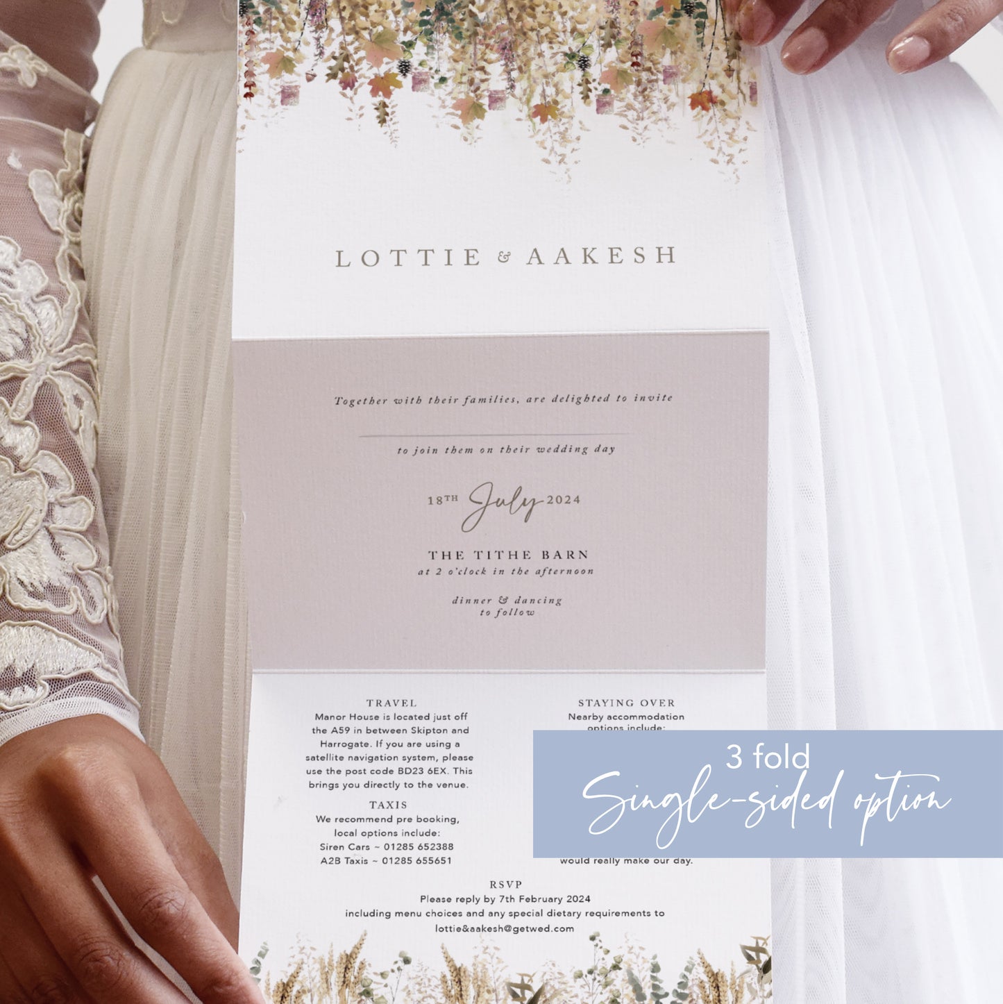 boho wedding invites for an autumn wedding