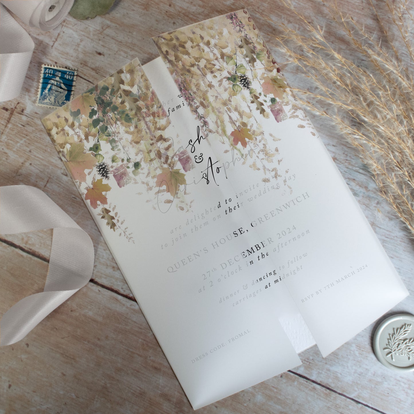 Whimsical Autumn Vellum Wrap
