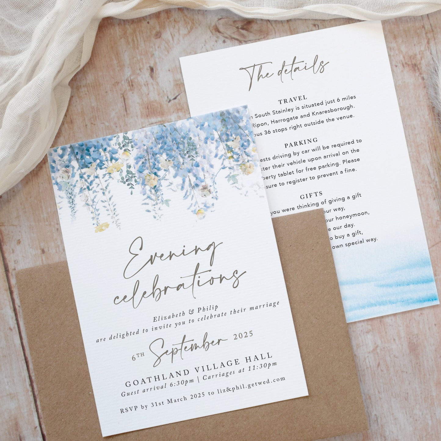 Whimsical Coast Evening Wedding Invitations