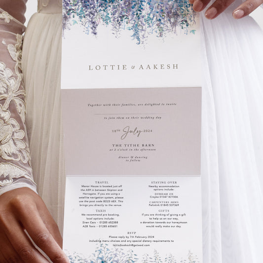 purple wedding invites for a winter wedding